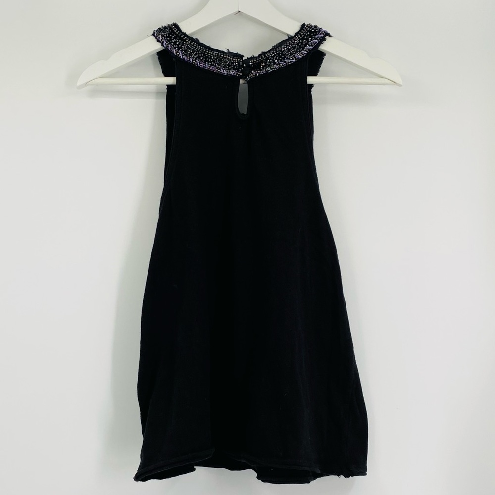Free People Ombré Necklace Beaded Neckline Halter Tank Top M - Picture 5 of 9